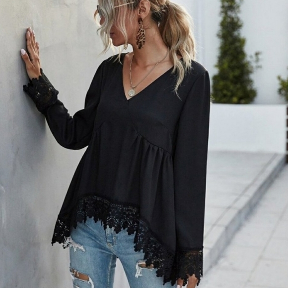 High low blouse - long sleeve - Picture 3 of 4